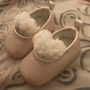 Brand new baby girls golden cream color shoes